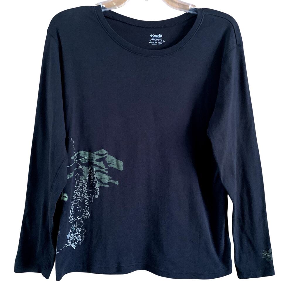 Columbia Long Sleeve Black T Shirt Outdoor Sport Casual Women's Size XL